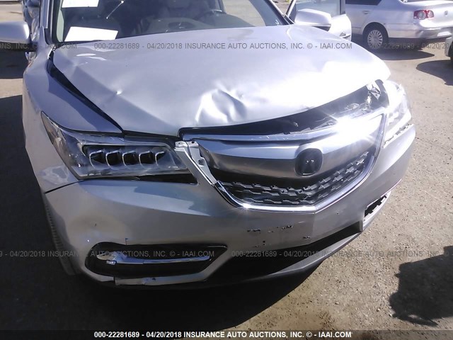5FRYD4H46FB013379 - 2015 ACURA MDX TECHNOLOGY SILVER photo 6