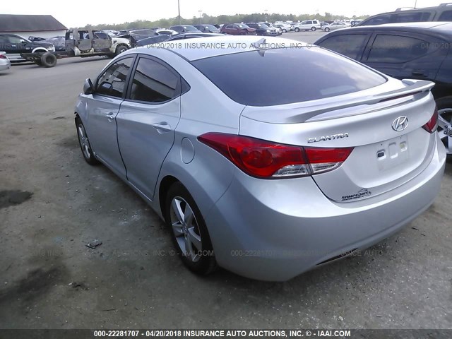 5NPDH4AE9DH441596 - 2013 HYUNDAI ELANTRA GLS/LIMITED SILVER photo 3