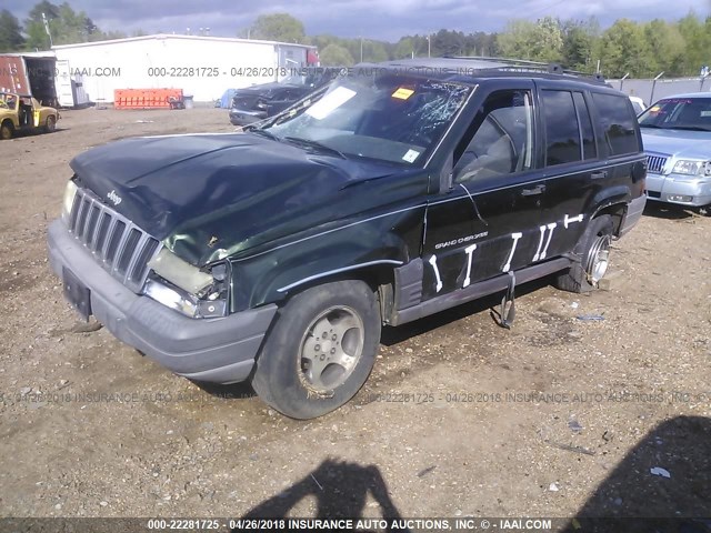 1J4GZ58S9VC568139 - 1997 JEEP GRAND CHEROKEE LAREDO/TSI GREEN photo 2