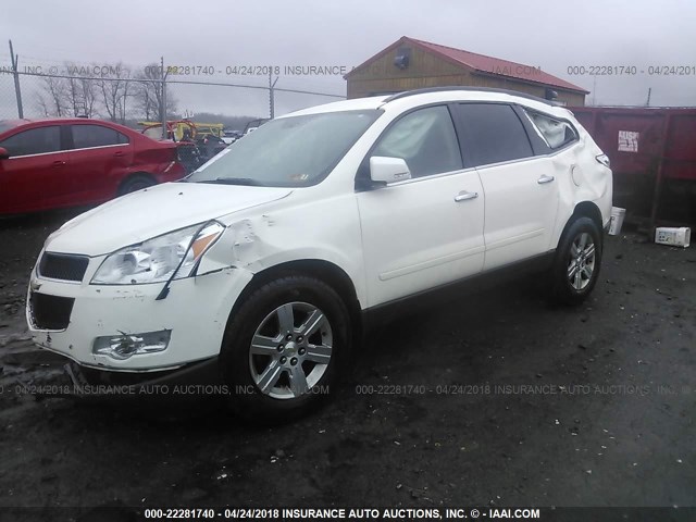 1GNKVGED9BJ360497 - 2011 CHEVROLET TRAVERSE LT WHITE photo 2