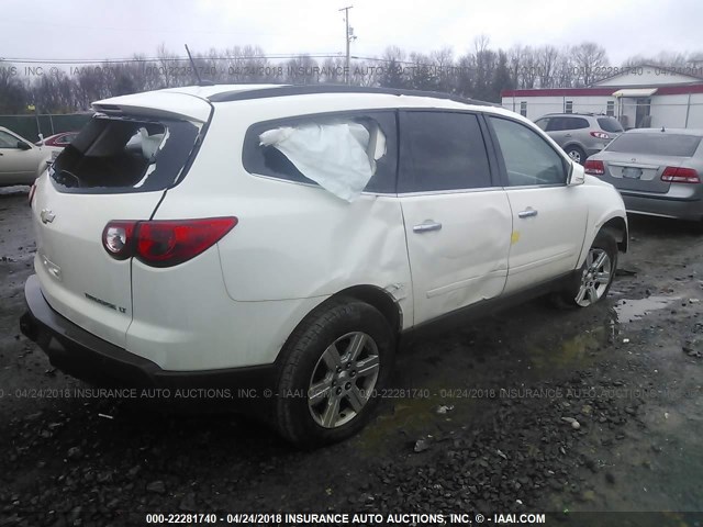 1GNKVGED9BJ360497 - 2011 CHEVROLET TRAVERSE LT WHITE photo 4