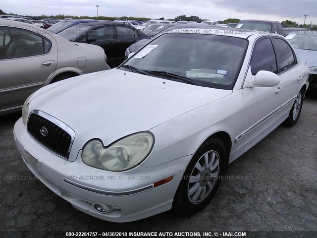 KMHWF35H62A653689 - 2002 HYUNDAI SONATA GLS/LX WHITE photo 2