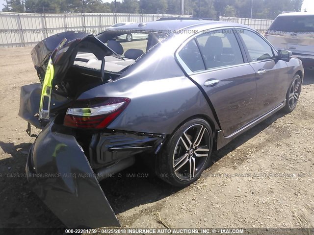 1HGCR3F94HA027218 - 2017 HONDA ACCORD TOURING GRAY photo 4