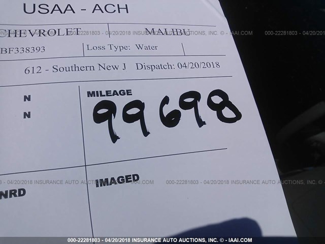 1G1ZB5E10BF338393 - 2011 CHEVROLET MALIBU LS 黑色 照片 7