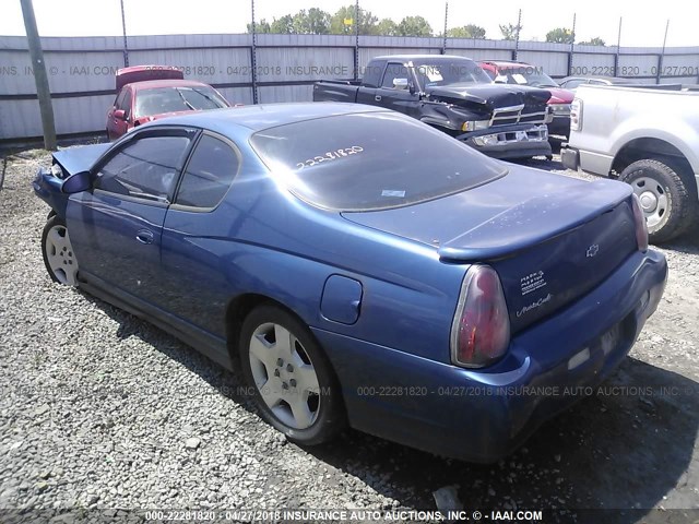 2G1WW12E959247613 - 2005 CHEVROLET MONTE CARLO LS ლურჯი ფოტო 3