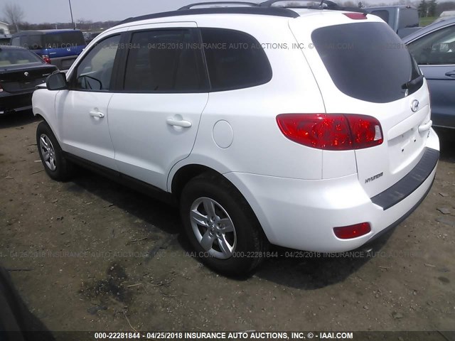 5NMSG73D19H283596 - 2009 HYUNDAI SANTA FE GLS WHITE photo 3