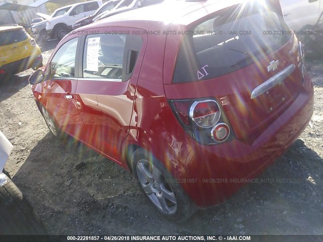 1G1JE6SB9F4146768 - 2015 CHEVROLET SONIC LTZ RED photo 3