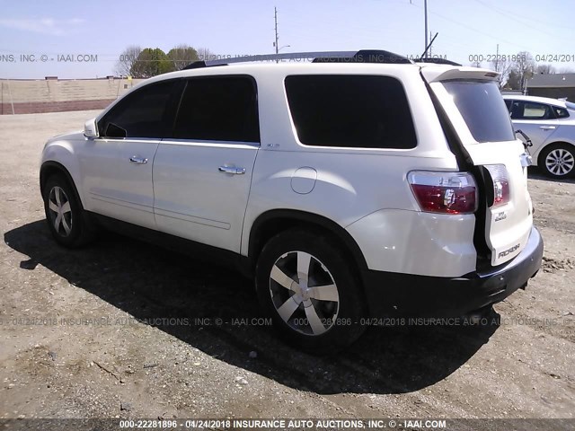 1GKKVSED0BJ155246 - 2011 GMC ACADIA SLT-2 WHITE photo 3