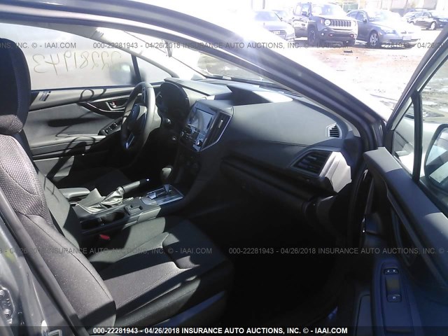 4S3GKAA63J3600562 - 2018 SUBARU IMPREZA GRAY photo 5