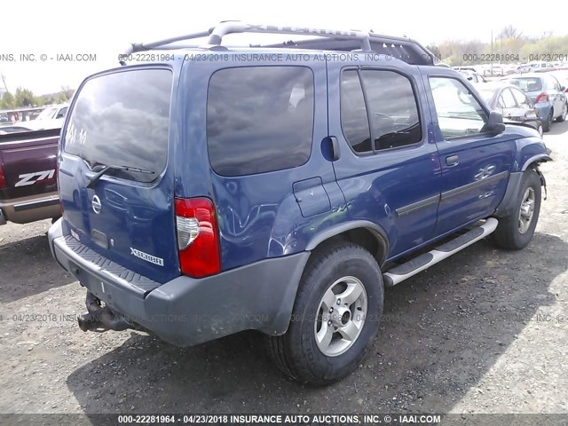 5N1ED28Y54C637739 - 2004 NISSAN XTERRA XE/SE BLUE photo 4