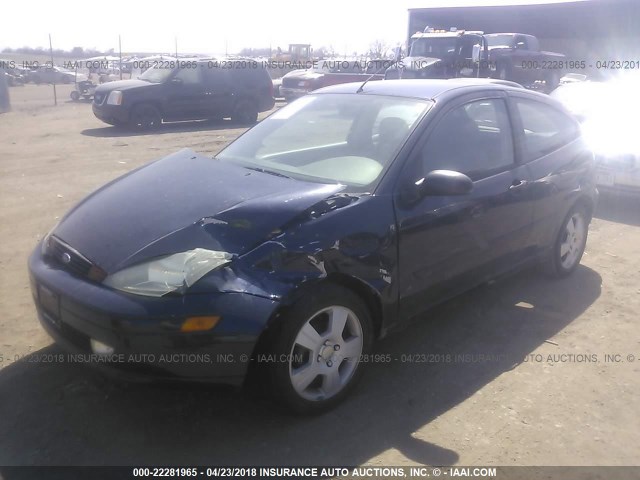 3FAFP31393R166365 - 2003 FORD FOCUS ZX3 Navy photo 2