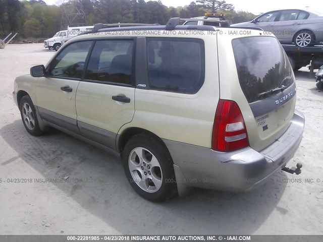 JF1SG65683H721571 - 2003 SUBARU FORESTER 2.5XS ოქროსფერი ფოტო 3