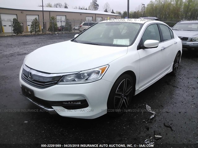 1HGCR2F10HA117664 - 2017 HONDA ACCORD SPORT SPECIAL EDITION WHITE photo 2