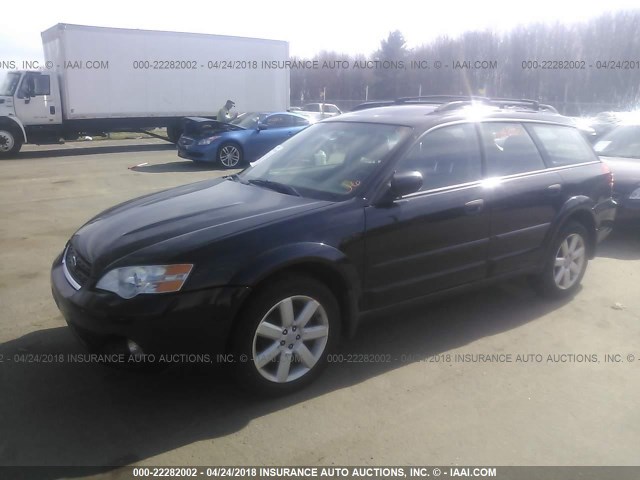 4S4BP61C967320168 - 2006 SUBARU LEGACY OUTBACK 2.5I BLACK photo 2