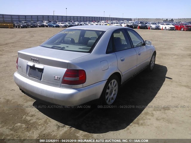 WAUDC28D9YA100094 - 2000 AUDI A4 1.8T QUATTRO SILVER photo 4