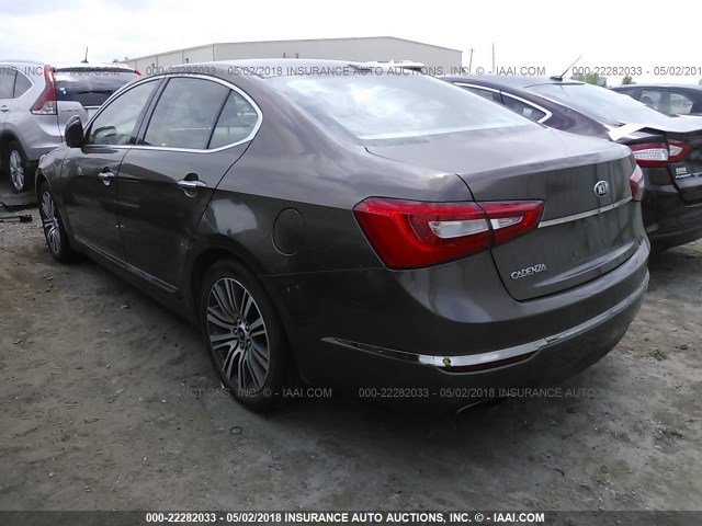 KNALN4D79E5144229 - 2014 KIA CADENZA PREMIUM/LIMITED BROWN photo 3