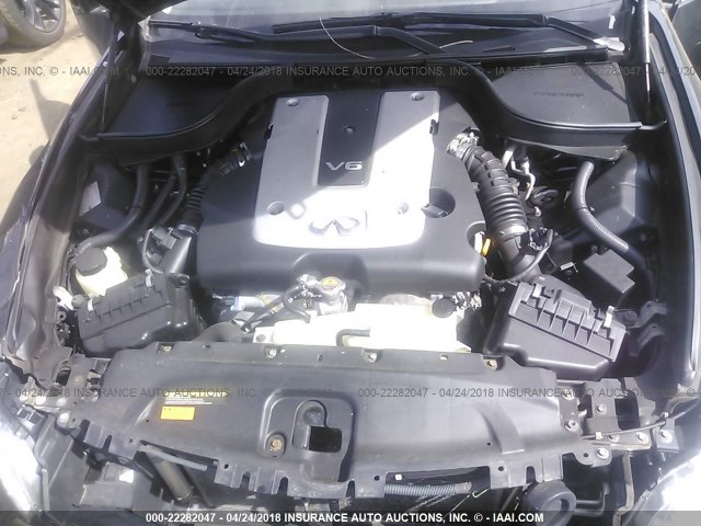 JN1DV6AR0BM650853 - 2011 INFINITI G25 BLACK photo 10