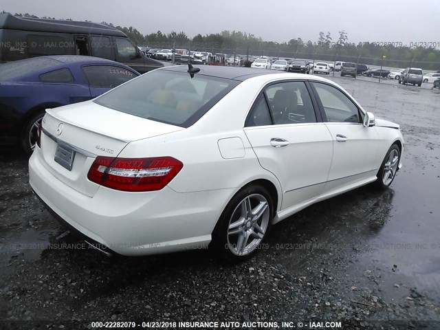 WDDHF9AB9BA487482 - 2011 MERCEDES-BENZ E 550 4MATIC WHITE photo 4