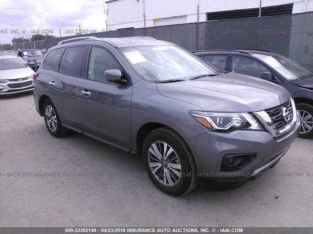 5N1DR2MN4JC629815 - 2018 NISSAN PATHFINDER S/SV/SL/PLATINUM GRAY photo 1