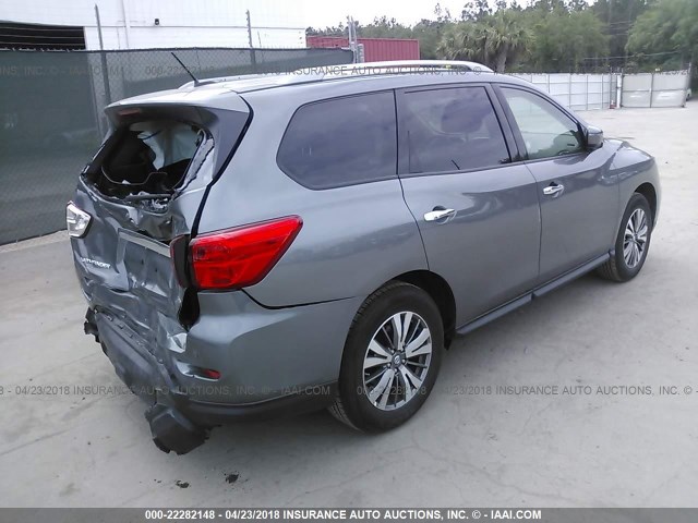 5N1DR2MN4JC629815 - 2018 NISSAN PATHFINDER S/SV/SL/PLATINUM GRAY photo 4