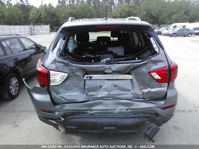 5N1DR2MN4JC629815 - 2018 NISSAN PATHFINDER S/SV/SL/PLATINUM GRAY photo 6