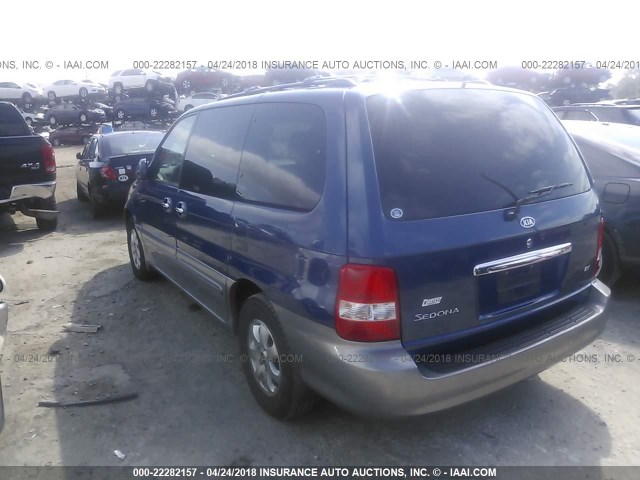 KNDUP132656699686 - 2005 KIA SEDONA EX/LX BLUE photo 3