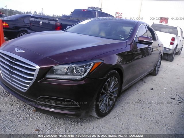 KMHGN4JE9FU080199 - 2015 HYUNDAI GENESIS 3.8L MAROON photo 2