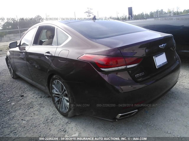 KMHGN4JE9FU080199 - 2015 HYUNDAI GENESIS 3.8L MAROON photo 3