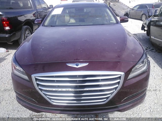 KMHGN4JE9FU080199 - 2015 HYUNDAI GENESIS 3.8L MAROON photo 6