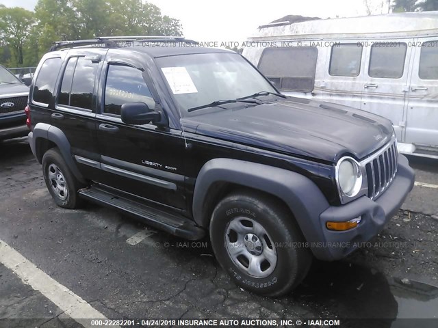 1J4GL48K63W500906 - 2003 JEEP LIBERTY SPORT/FREEDOM BLACK photo 1