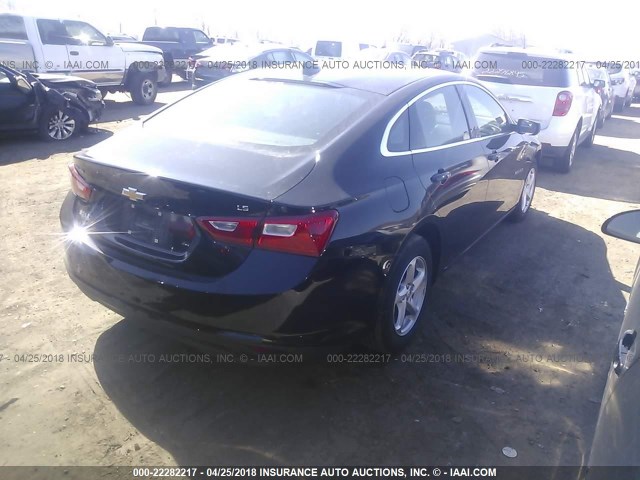 1G1ZB5ST1GF244018 - 2016 CHEVROLET MALIBU LS BLACK photo 4