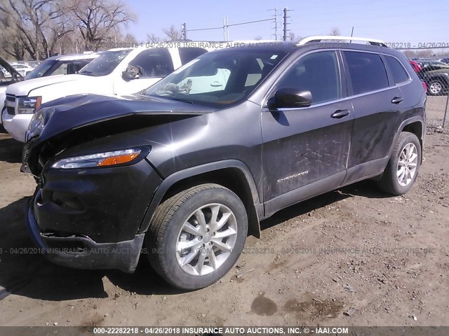 1C4PJMDBXGW280340 - 2016 JEEP CHEROKEE LIMITED GRAY photo 2