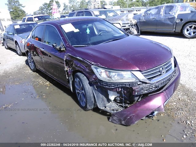 1HGCR2F56DA242097 - 2013 HONDA ACCORD SPORT MAROON photo 1