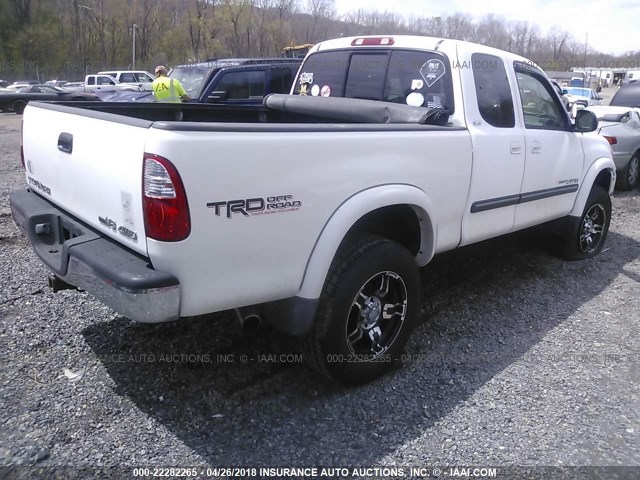 5TBBT44166S487181 - 2006 TOYOTA TUNDRA ACCESS CAB SR5 WHITE photo 4