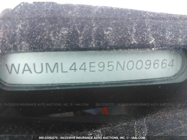 WAUML44E95N009664 - 2005 AUDI A8 L QUATTRO BLACK photo 9