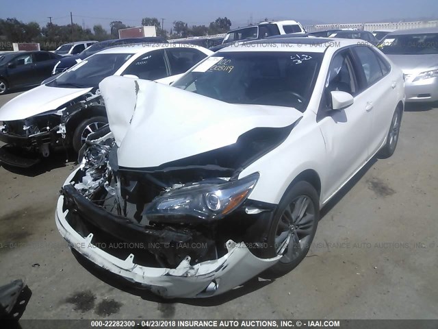 4T1BF1FK1FU003119 - 2015 TOYOTA CAMRY LE/XLE/SE/XSE WHITE photo 2