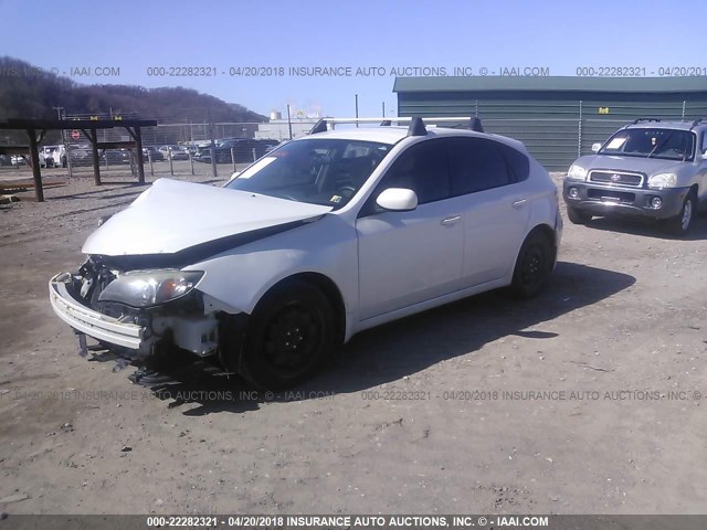 JF1GH61619H817172 - 2009 SUBARU IMPREZA 2.5I WHITE photo 2