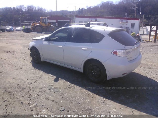 JF1GH61619H817172 - 2009 SUBARU IMPREZA 2.5I WHITE photo 3