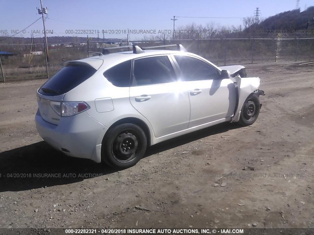 JF1GH61619H817172 - 2009 SUBARU IMPREZA 2.5I WHITE photo 4