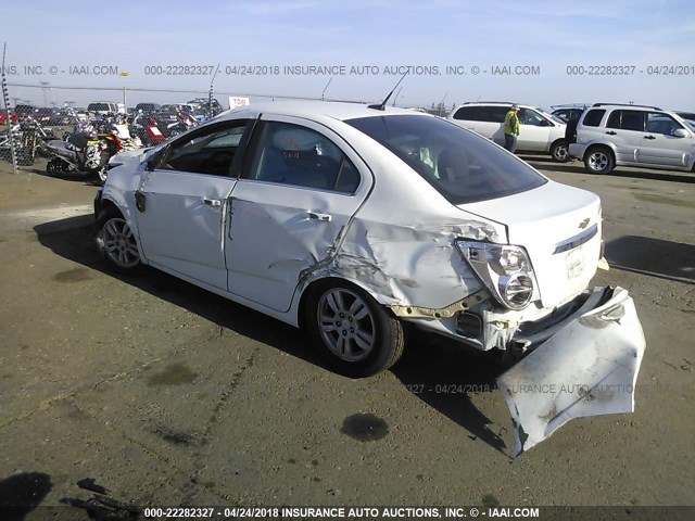 1G1JC5SHXE4190085 - 2014 CHEVROLET SONIC LT WHITE photo 3