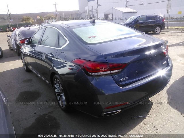 KMHGN4JEXFU088442 - 2015 HYUNDAI GENESIS 3.8L BLUE photo 3