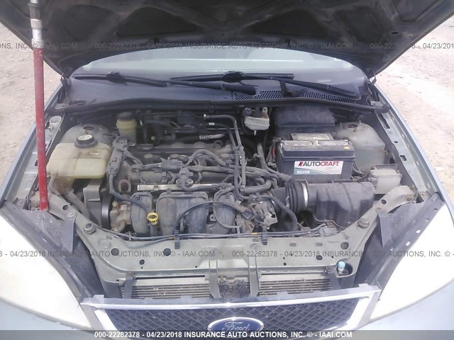 1FAFP34N55W224131 - 2005 FORD FOCUS ZX4 მწვანე ფოტო 10