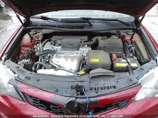4T1BF1FK6CU508486 - 2012 TOYOTA CAMRY SE/LE/XLE RED photo 10
