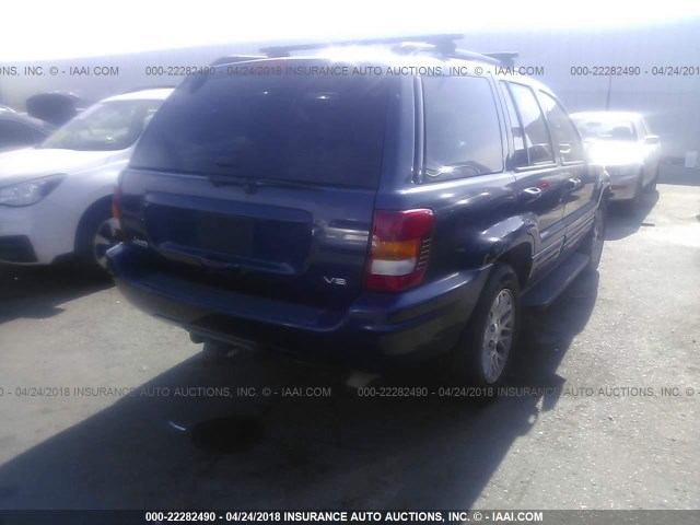 1J4GX58N94C166278 - 2004 JEEP GRAND CHEROKEE LIMITED BLUE photo 4