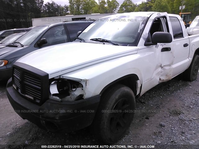 1D3HW28K77S232491 - 2007 DODGE DAKOTA QUAD/ST WHITE photo 6