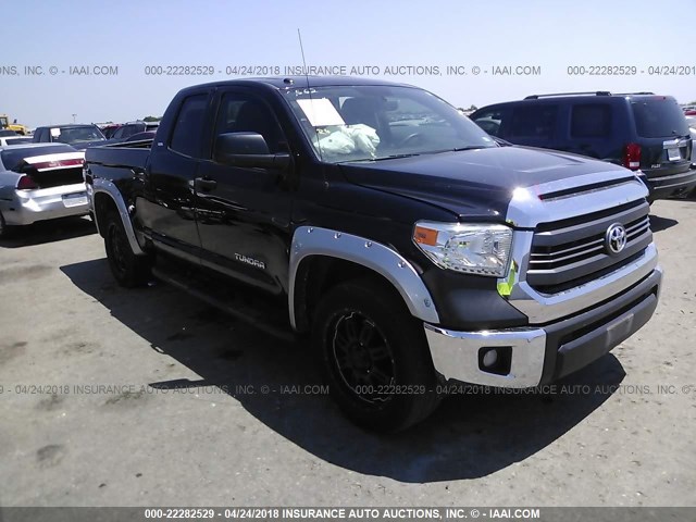 5TFRM5F12EX068307 - 2014 TOYOTA TUNDRA DOUBLE CAB SR/SR5 BLACK photo 1