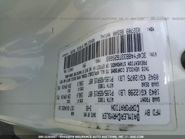 3C4FY48B33T626603 - 2003 CHRYSLER PT CRUISER CLASSIC 白色 照片 9