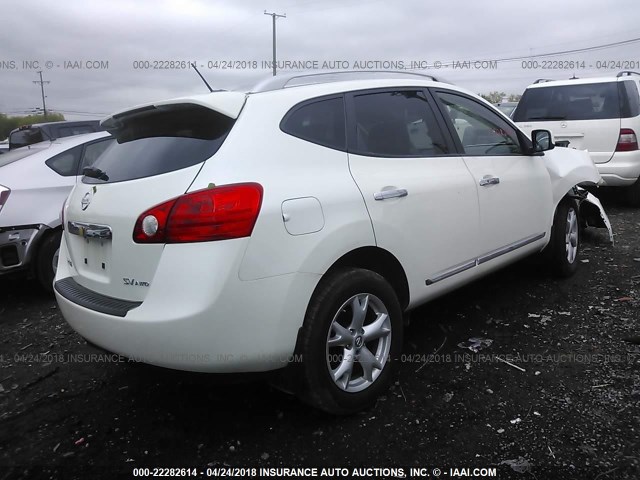 JN8AS5MV9BW308015 - 2011 NISSAN ROGUE S/SV/KROM WHITE photo 4