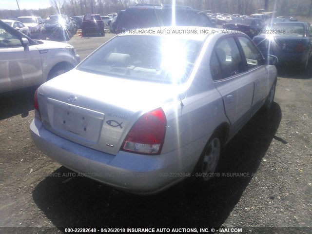 KMHDN45DX2U312548 - 2002 HYUNDAI ELANTRA GLS/GT SILVER photo 4