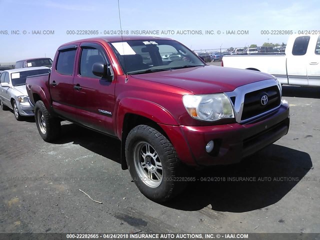 5TEJU62N58Z546261 - 2008 TOYOTA TACOMA DOUBLE CAB PRERUNNER BURGUNDY photo 1